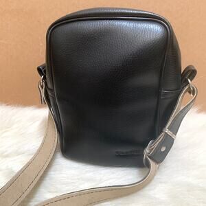 PERRIN Black Faux Leather Vintage NS Convertible Men's Xbody - Made in USA